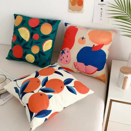 Minimalist Fruit Pattern Cushion Cover – Decorative Pillow Case for Living Room Sofa