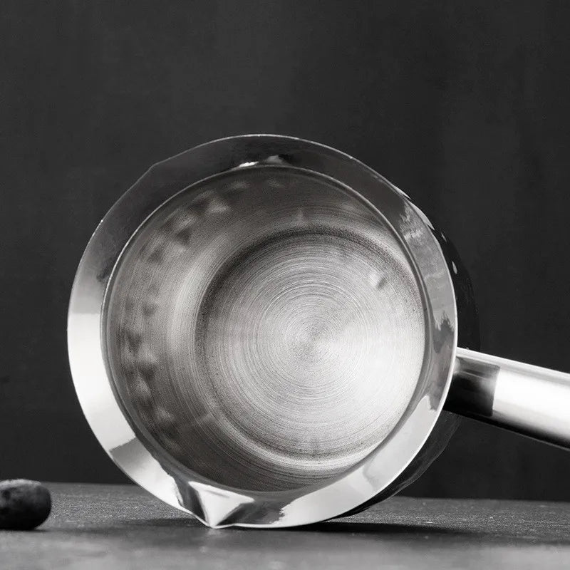 Greek Style Coffee Pot – Stainless Steel Small Milk Warmer with Handle