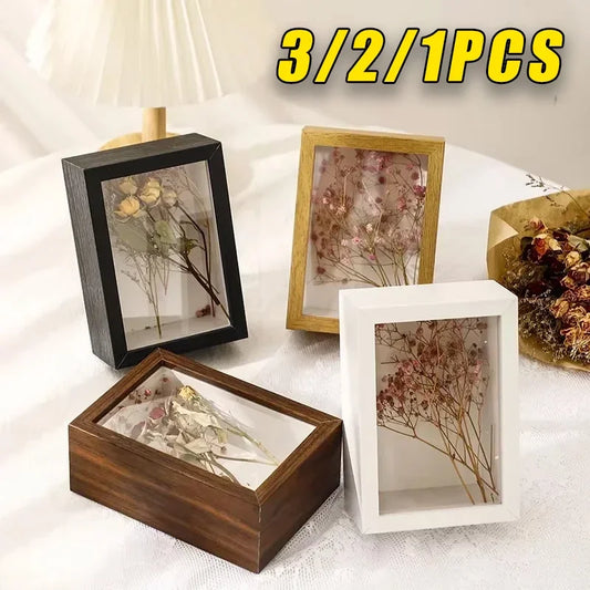 3PCS Wooden Shadow Box Frames – 3D Display Photo Frames, 3cm Depth Nordic Style Wall & Tabletop Home Décor