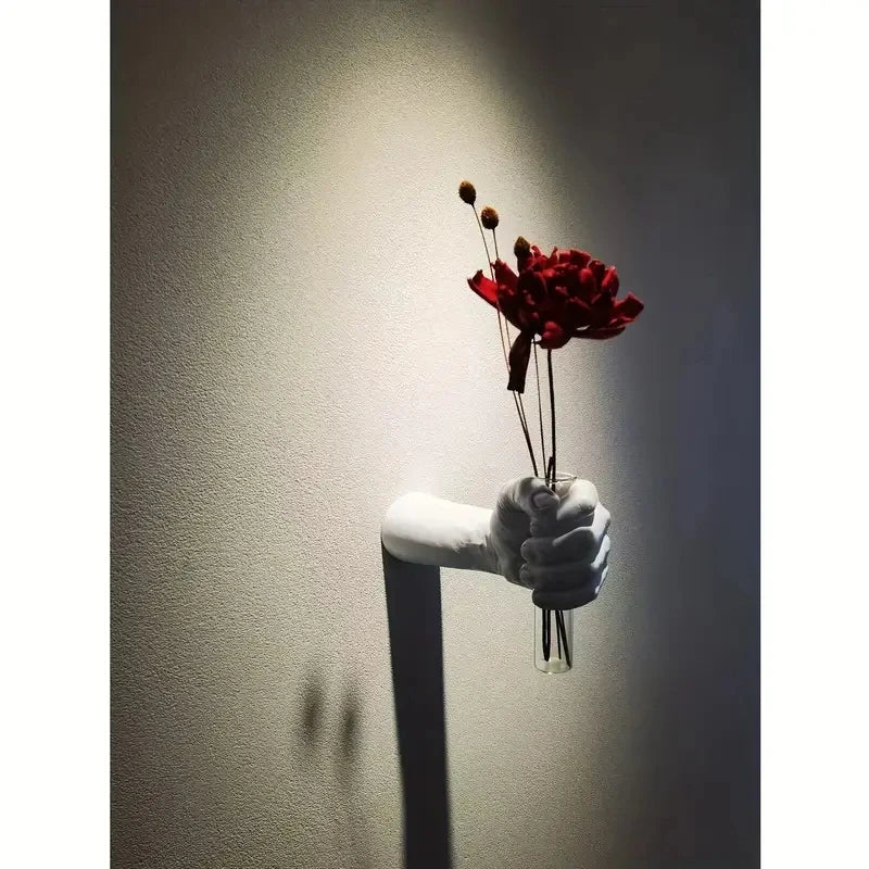 Handmade Resin Wall Vase – Geometric Art Decor for Flowers