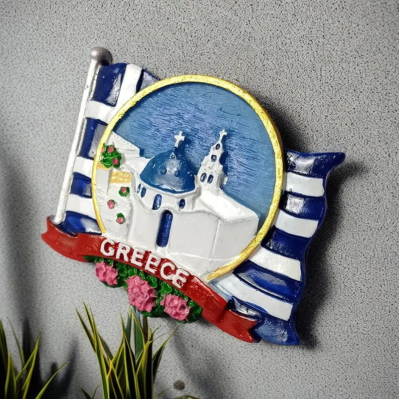 Greece Refrigerator Magnets – 3D Resin Souvenirs with Landmarks