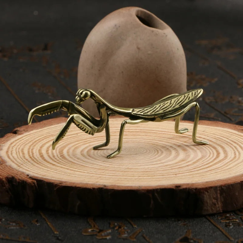 Antique Copper Insect Figurines – Mantis, Dragonfly, Bee & Cricket Miniature Statues for Collection