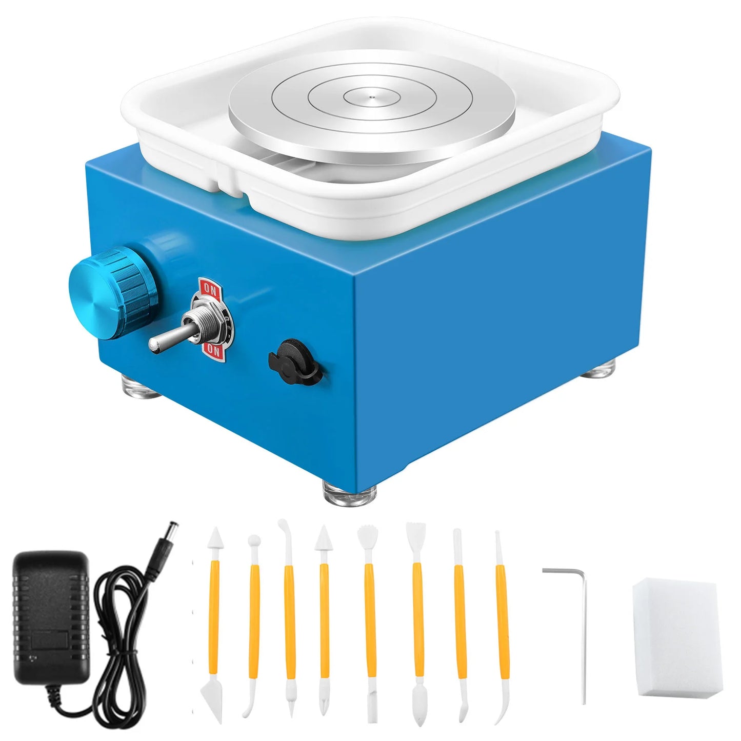 DIY Electric Pottery Wheel Set – Dual Turntables, Clay Tools & ABS Basin for Beginners