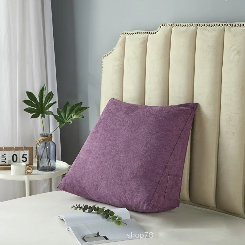 Triangular Reading Pillow with Removable Cover – Bed Rest Wedge Pillow for Back Support