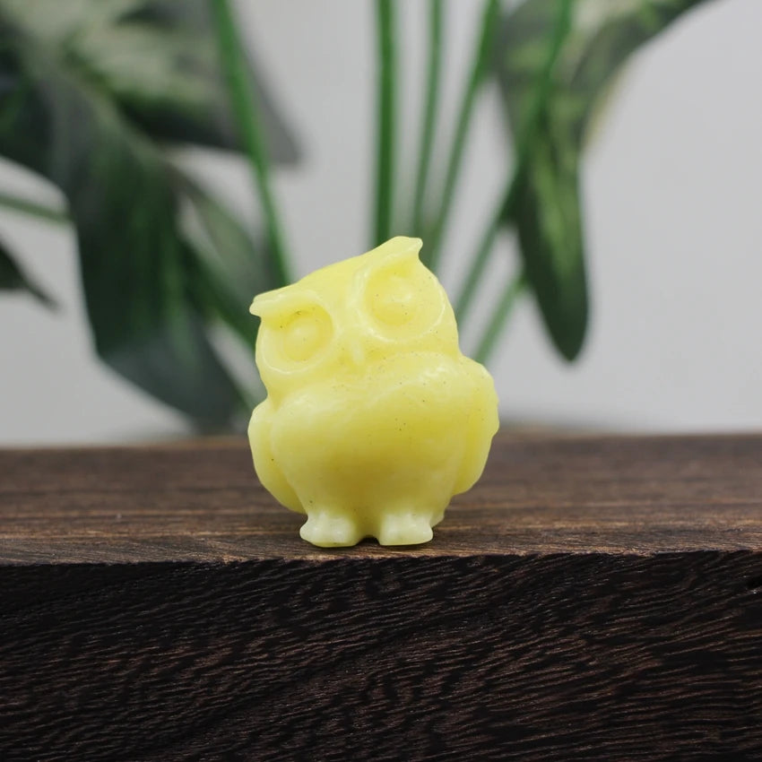 Hand Carved Gemstone Owl Statue – Mini Crystal Quartz Figurine, Healing Animal Ornament for Home & Office Décor Gifts"