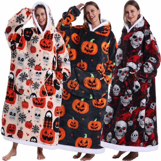 🎃👻 Oversized Wearable TV Blanket Sweatshirt (Halloween & Winter Cozy) 🛋️