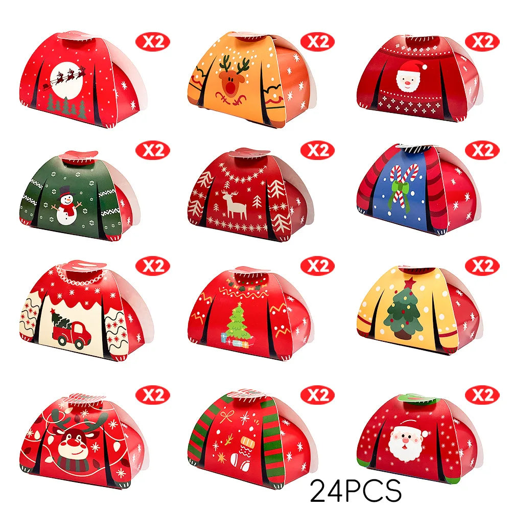 👕 24Pcs Sweater Christmas Candy Boxes - Festive Treat Set