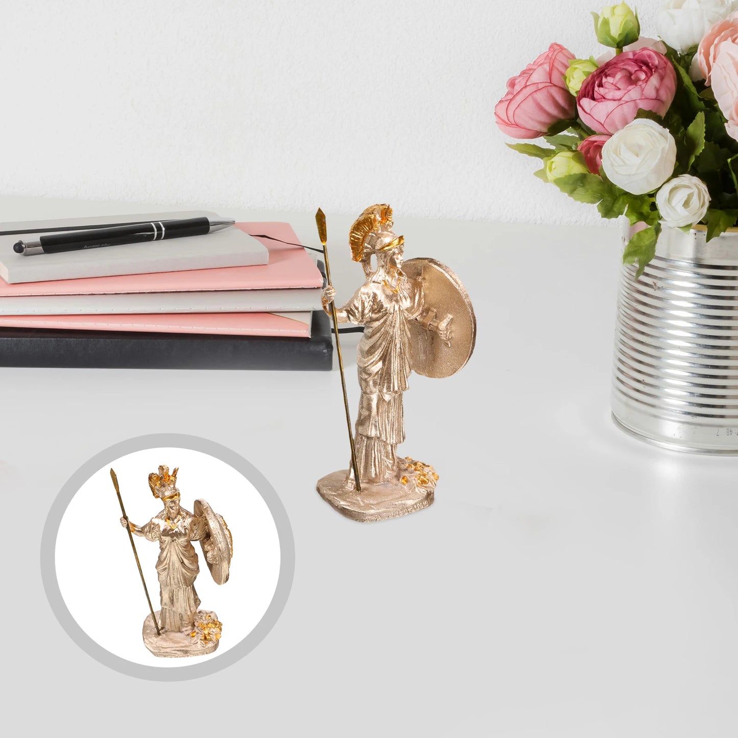 🏛️ Greek Goddess Athena Resin Statue – Elegant Home & Desk Decoration Figurine
