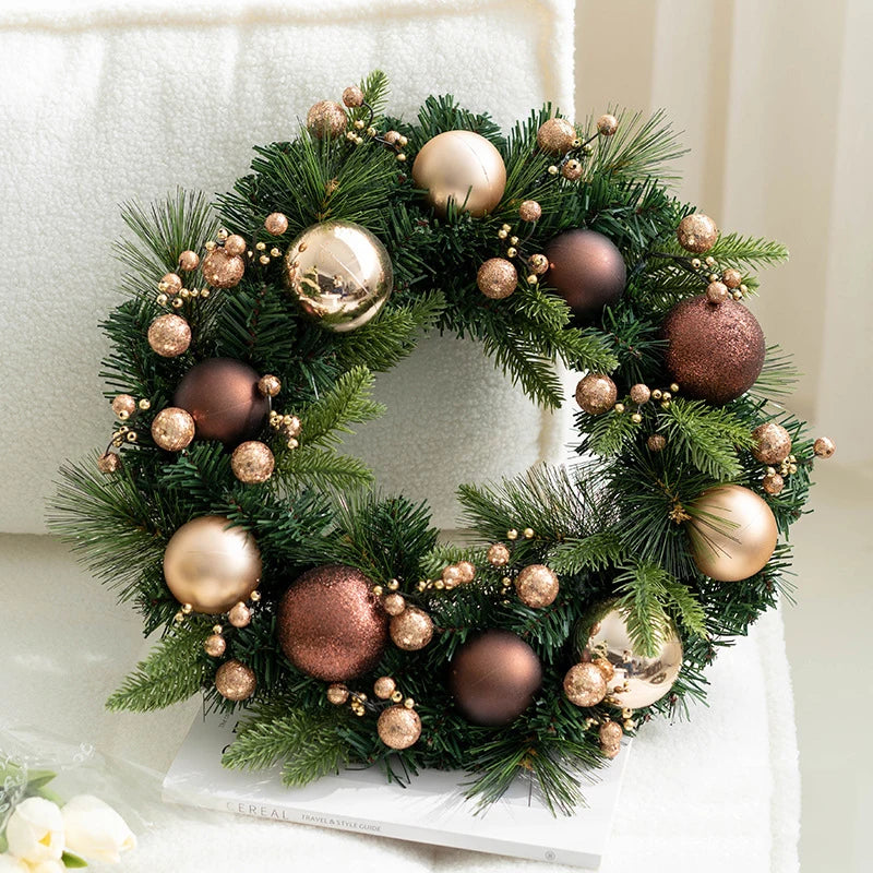 🎄🌟 45cm Christmas Wreath – Front Door, Window & Wall Garland | Festive Round Ornament for Home Décor & Navidad ✨🏠