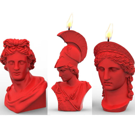 🏛️ DIY Greek Goddess Candle Mold – Hera & Athena Silicone Mould for Wax, Plaster, and Resin Crafts