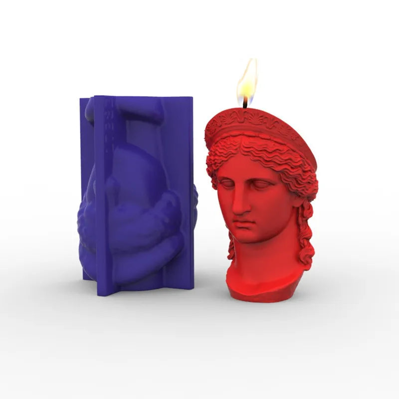 🏛️ DIY Greek Goddess Candle Mold – Hera & Athena Silicone Mould for Wax, Plaster, and Resin Crafts