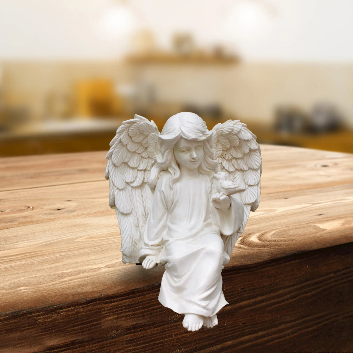 1PC Angel Girl Wing Ornament – Resin Craft Statue for Home & Garden