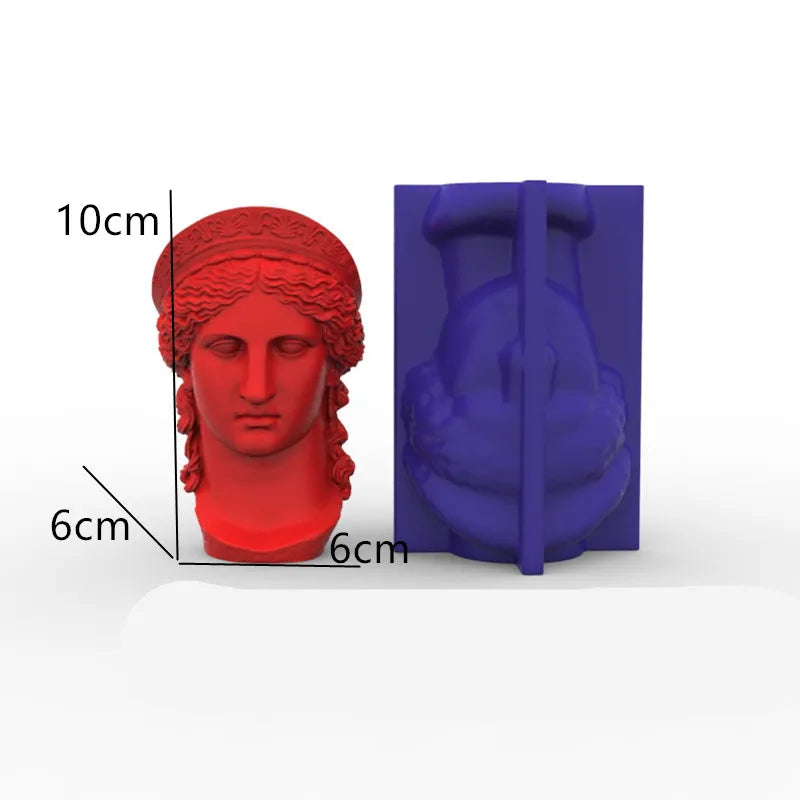 🏛️ DIY Greek Goddess Candle Mold – Hera & Athena Silicone Mould for Wax, Plaster, and Resin Crafts