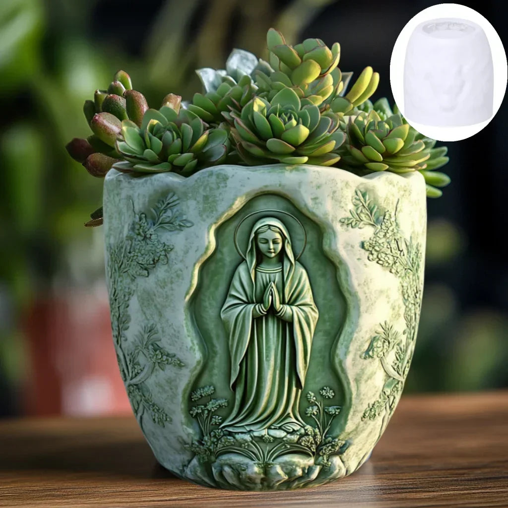 Greek Relief Silicone Mold – DIY Resin Succulent Planter & Candle Holder Mold