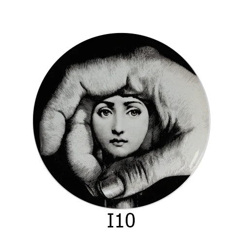 🎭 Artful Facial Decoration Ceramic Plate - European Style Display