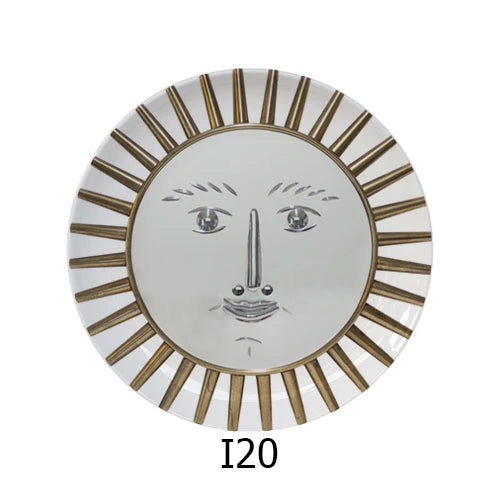 🎭 Artful Facial Decoration Ceramic Plate - European Style Display