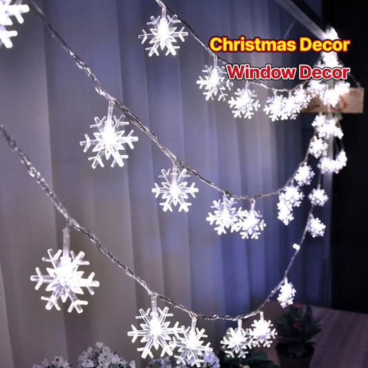 ❄️✨ Dazzling LED Snowflake Garland Lights - Christmas Tree & Home Decor 2025! 💡