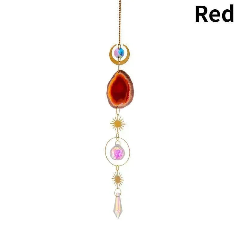 Sun & Moon Crystal Suncatcher – Prism Rainbow Hanging Ornament for Window, Garden, and Patio Decoration