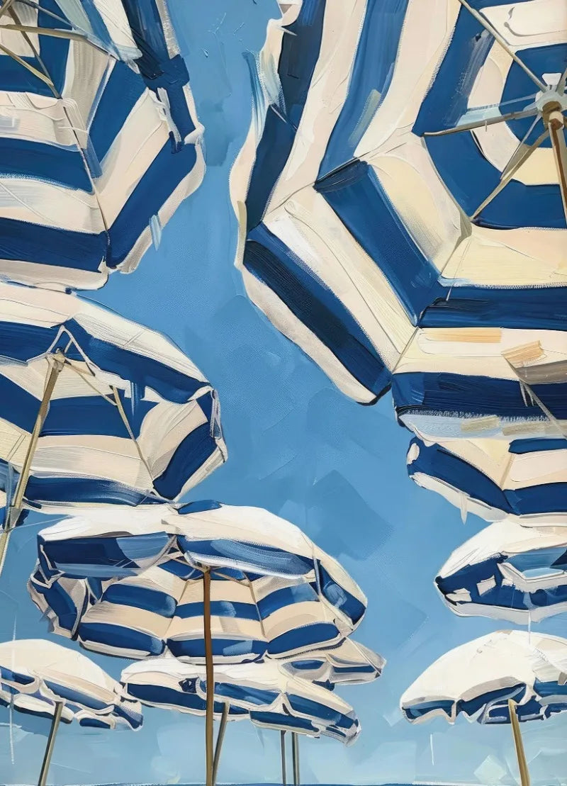 🌴 Greek Summer Beach Canvas Wall Art – Modern Coastal Decor