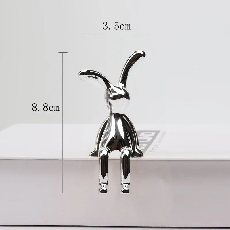 Long-Eared Rabbit Figurine – Decorative Bunny Statue for Home, Center Console & Ornaments
