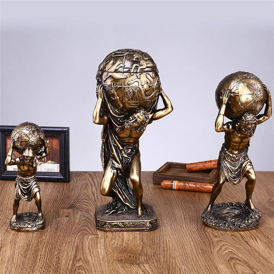 Greek Atlas Resin Statue – Mythology Titan Home Decor