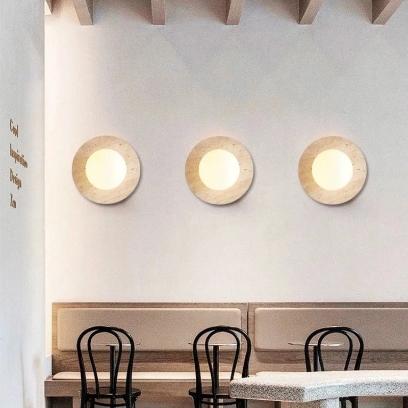 Natural Stone LED Wall Sconce – Semi-Circle Mood Light for Modern Home Interiors