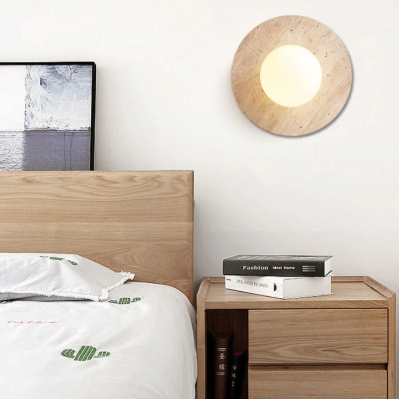 Natural Stone LED Wall Sconce – Semi-Circle Mood Light for Modern Home Interiors