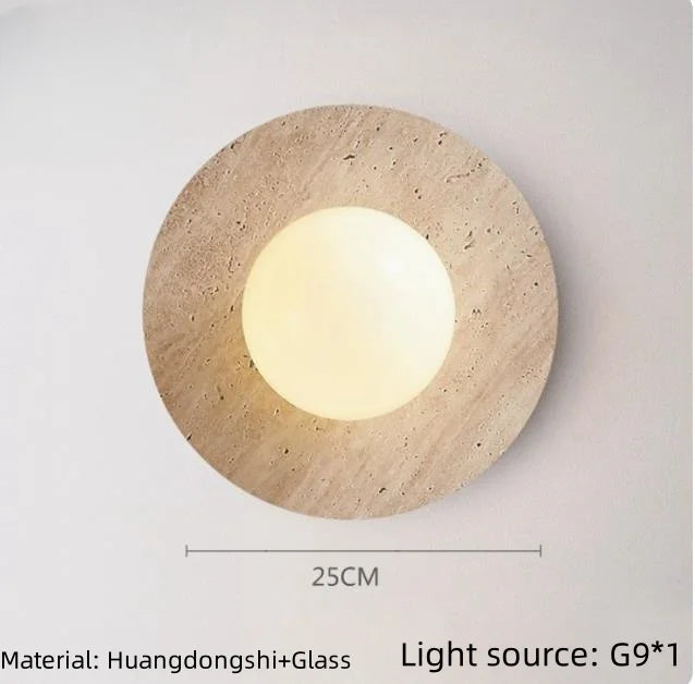 Natural Stone LED Wall Sconce – Semi-Circle Mood Light for Modern Home Interiors