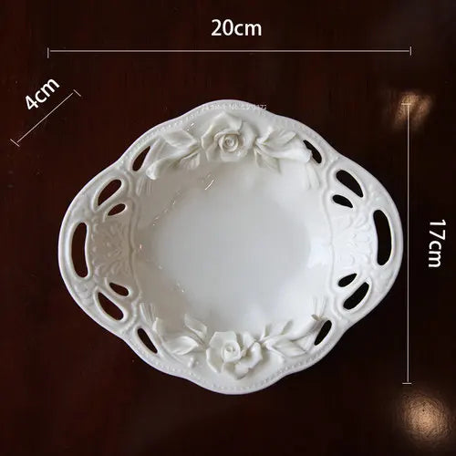 🌹 Exquisite Hand-Painted Rose Ceramic Dinner Set