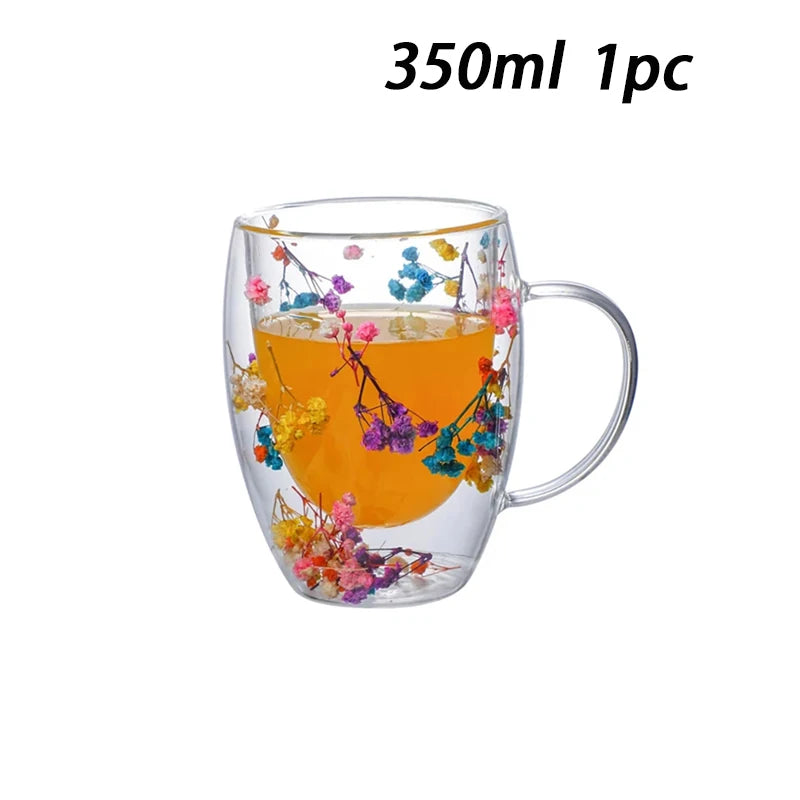 1/2/4PCS Double Wall Clear Glass Coffee Mugs – Insulated Cups for Hot & Cold Beverages, Cappuccino & Espresso
