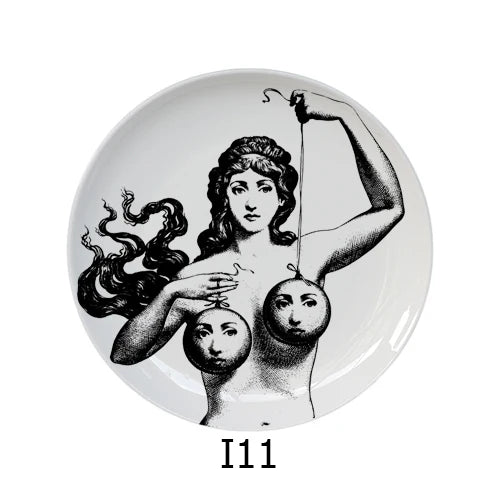 🎭 Artful Facial Decoration Ceramic Plate - European Style Display