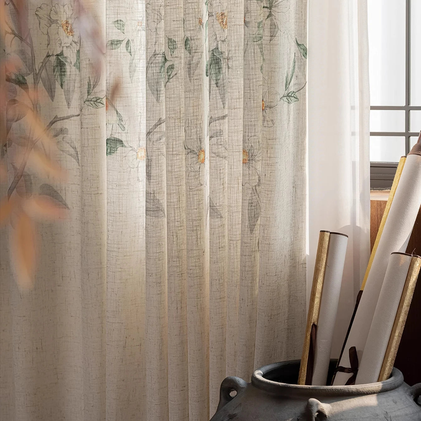 🌸 Song-Style Aesthetic Gauze Curtain (2025 Luxury Model) 🌸