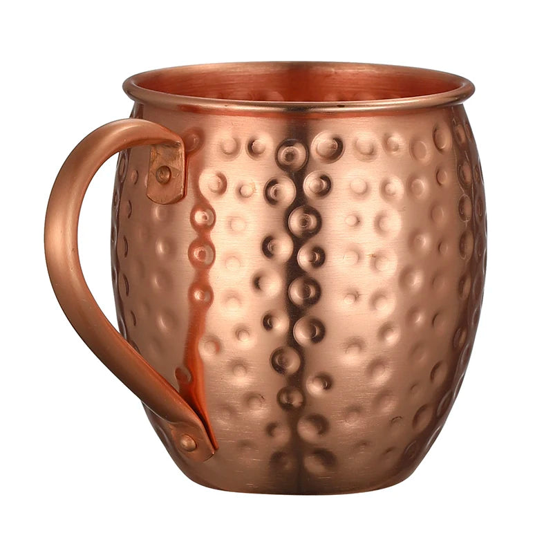 Mule Copper Mugs – Set of 4 Hammered 100% Pure Copper Cups with Riveted Handles (540ml / 18oz)