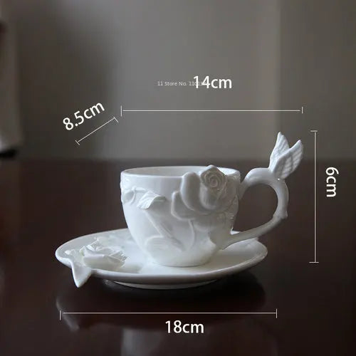 🌹 Exquisite Hand-Painted Rose Ceramic Dinner Set