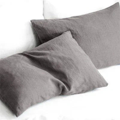 100% Linen Pillowcases – Washed Flax Pillow Shams with Envelope Closure, Soft Breathable Luxury Covers (No Insert)"