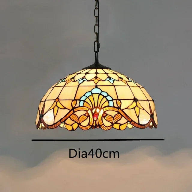 🍷 European-Style Vintage Tiffany Glass Chandelier ✨ | Creative Country-Style Glass Lantern for Bar, Restaurant & Home Decor 🏡