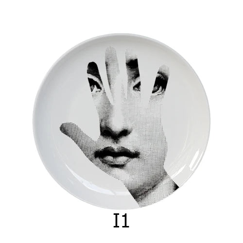 🎭 Artful Facial Decoration Ceramic Plate - European Style Display