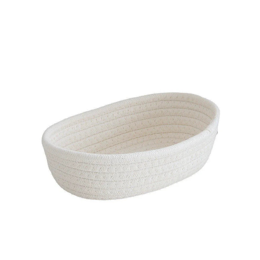 Cotton Rope Storage Basket – Woven Organizer for Toys, Laundry, Sundries, Baby Clothes, Desktop & Hamper