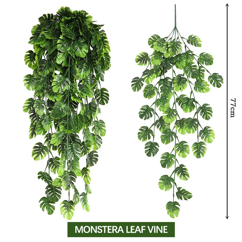 80CM Artificial Persian Fern Vine – Hanging Basket, Fake Plant Garland for Wall, Garden, Home & Wedding Party Decor