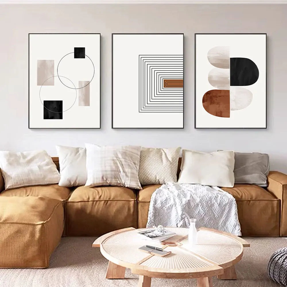 🖤 Black & White Line Art Canvas Prints – Abstract Geometric Wall Art Posters for Living Room & Bedroom Decor