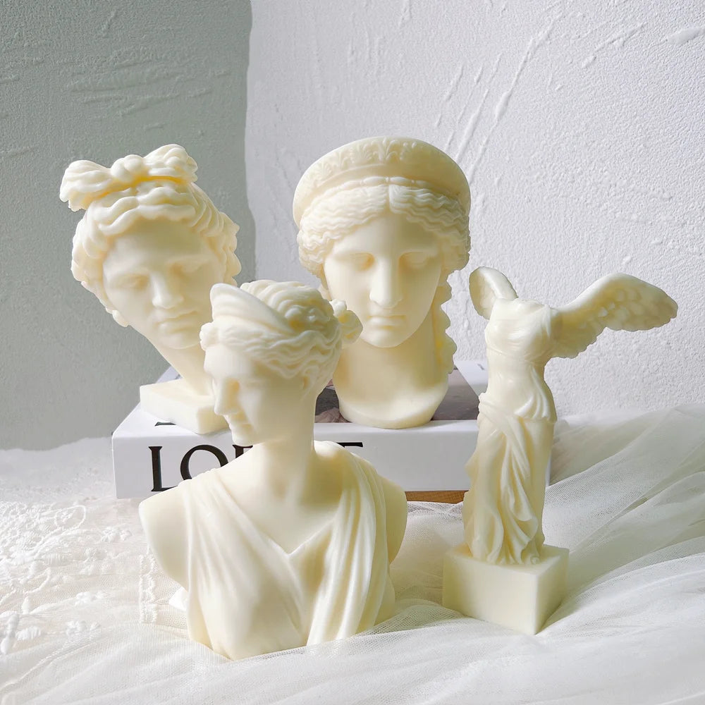 🕯️ Hera Statue Candle Mold – Greek Mythology Goddess Silicone Mould for Wax, Soap, Resin & Plaster Crafts