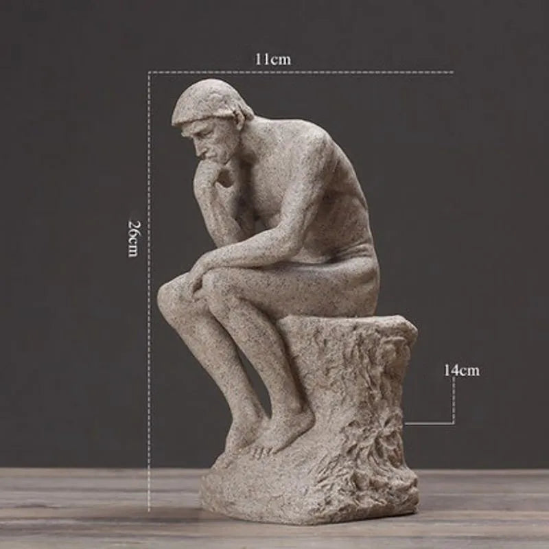 🏛️ Thinker Character Ornaments – Advanced Intelligent Ancient Greek Abstract Retro Human Statues for Home & Table Decor