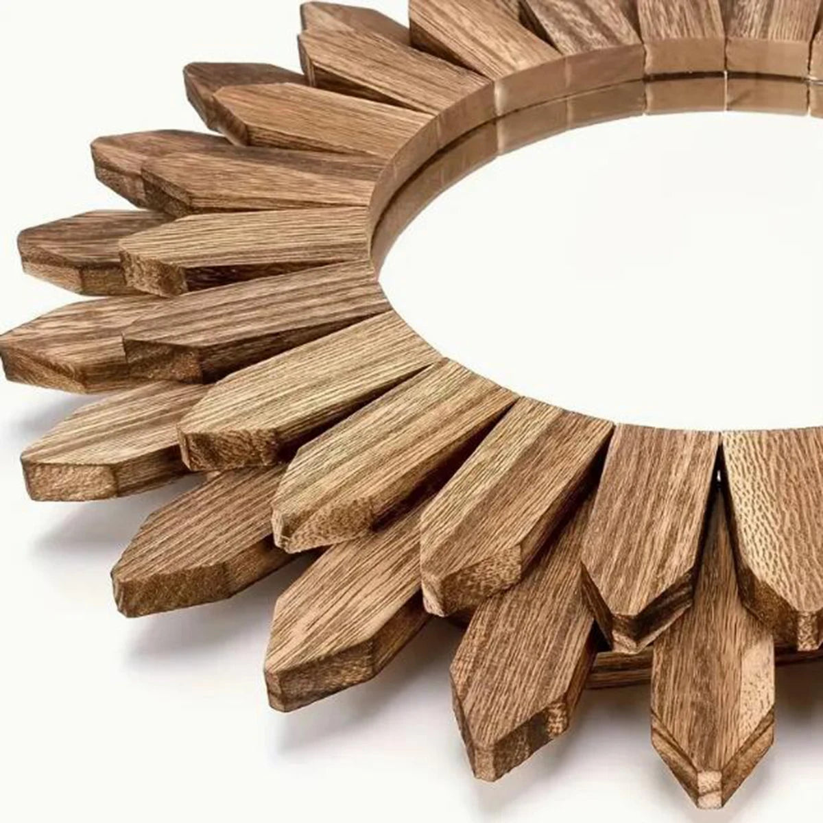 Rustic Sunflower Wall Mirror – Wooden Frame for Living Room, Entrance & Bedroom Decor