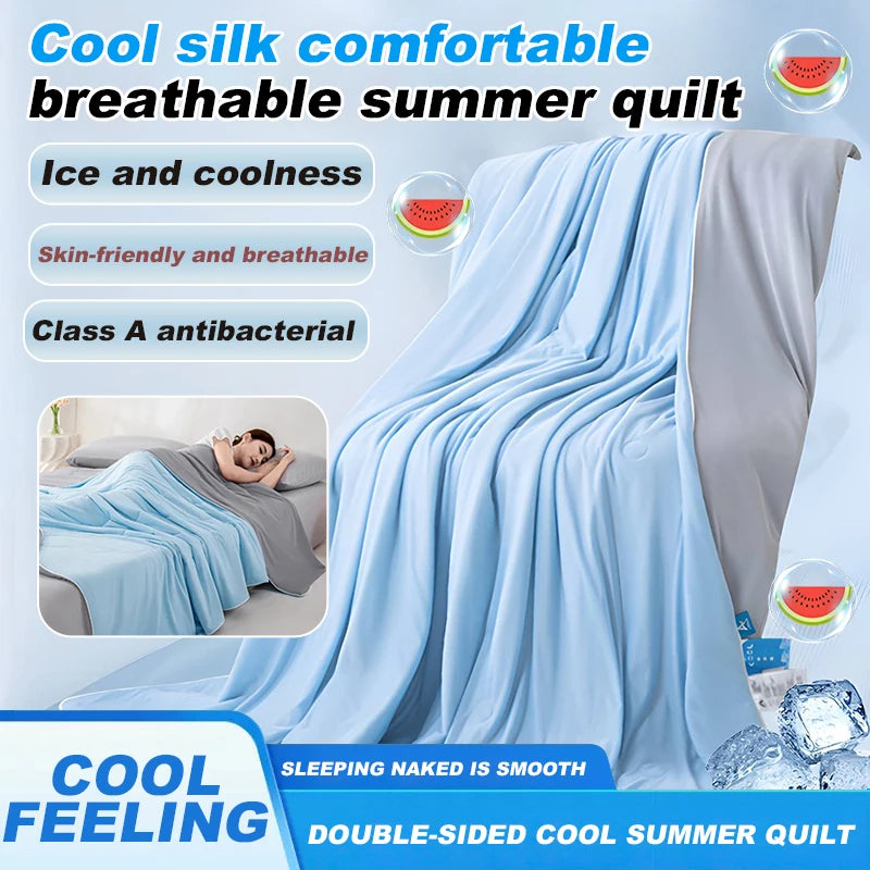 Summer Cooling Thin Quilt – Comfortable, Machine Washable Blanket for Office Nap & Sofa