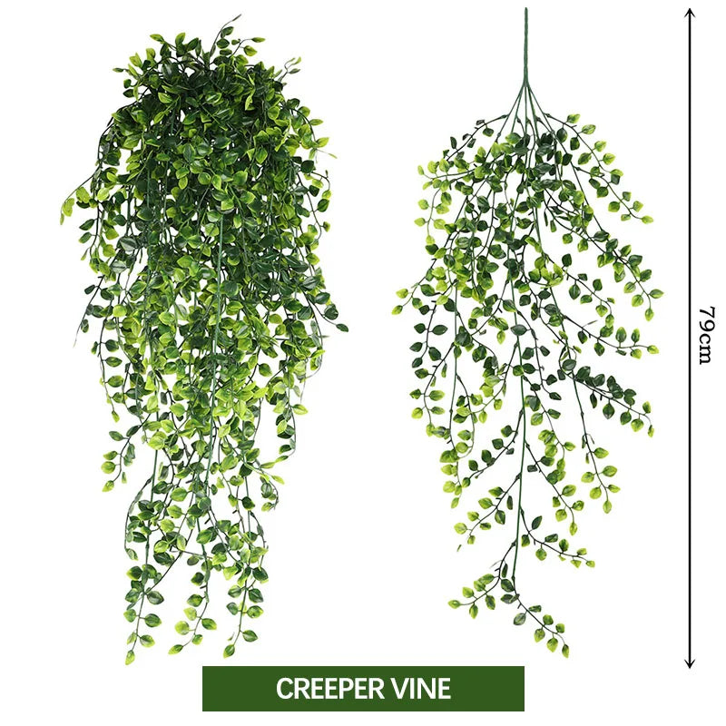 80CM Artificial Persian Fern Vine – Hanging Basket, Fake Plant Garland for Wall, Garden, Home & Wedding Party Decor