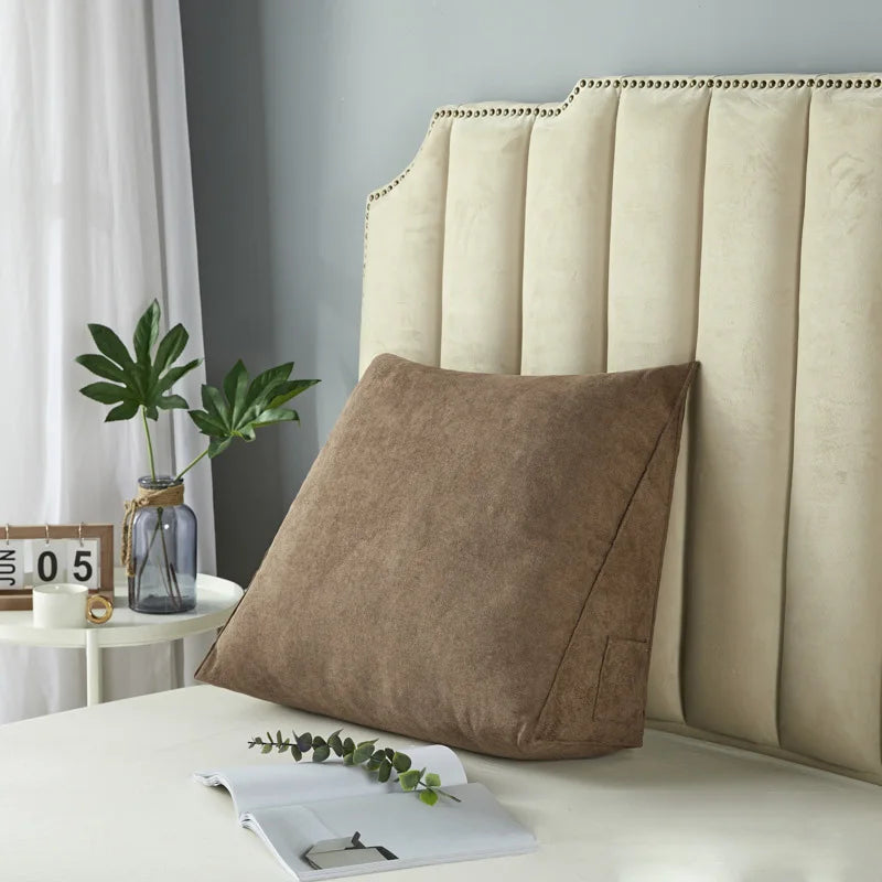 Triangular Reading Pillow with Removable Cover – Bed Rest Wedge Pillow for Back Support