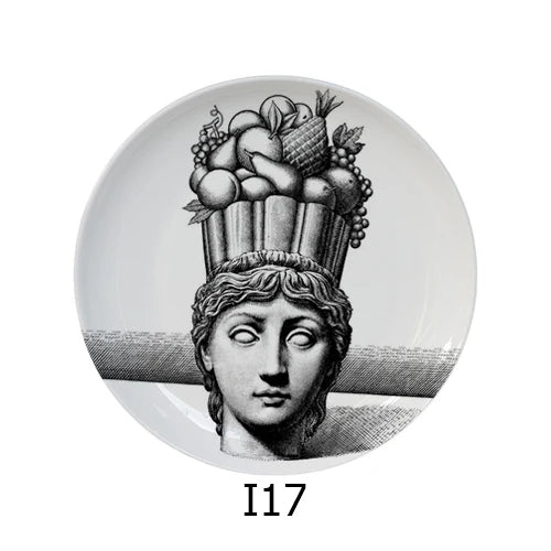 🎭 Artful Facial Decoration Ceramic Plate - European Style Display