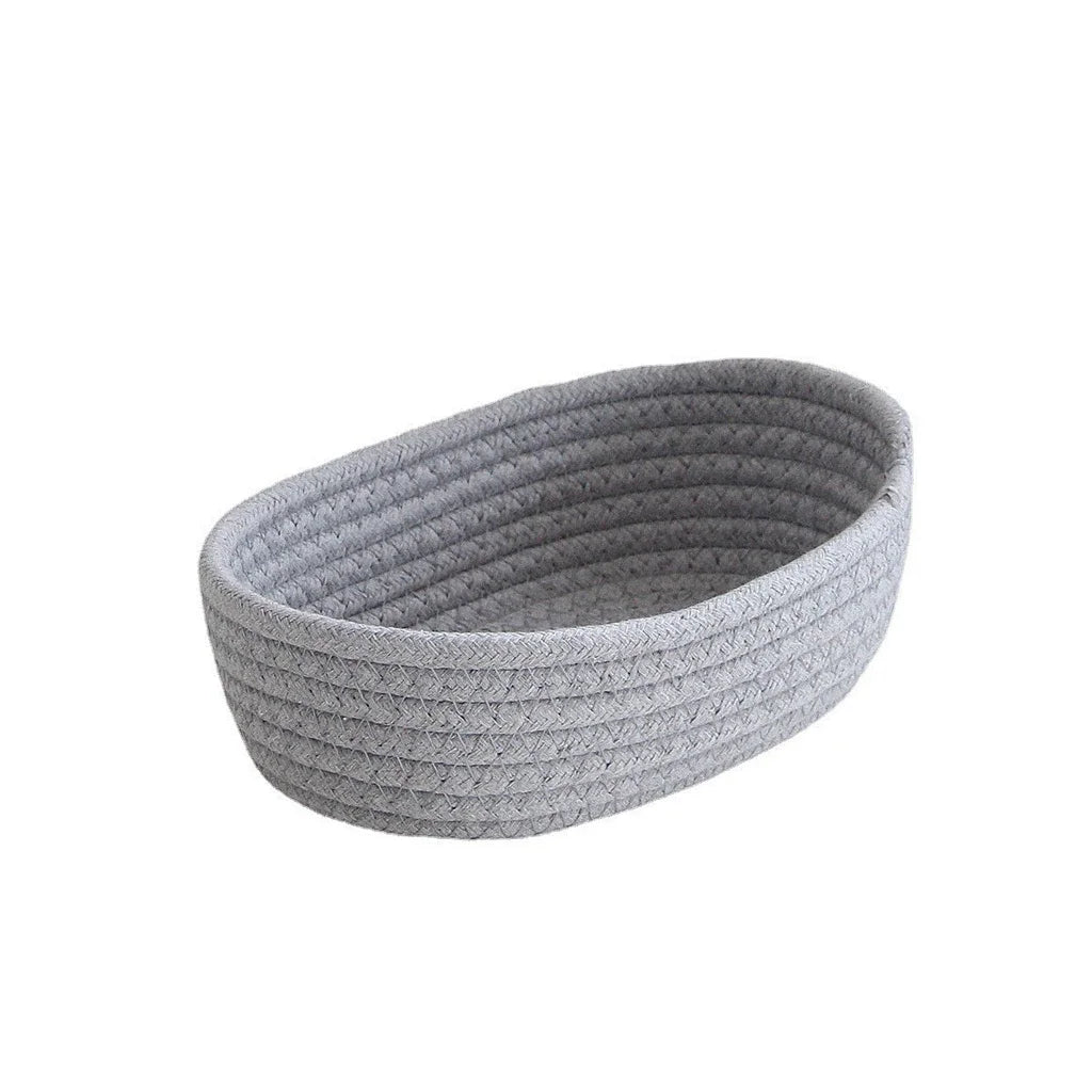 Cotton Rope Storage Basket – Woven Organizer for Toys, Laundry, Sundries, Baby Clothes, Desktop & Hamper