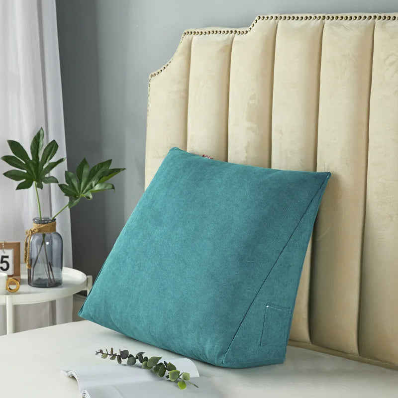 Triangular Reading Pillow with Removable Cover – Bed Rest Wedge Pillow for Back Support