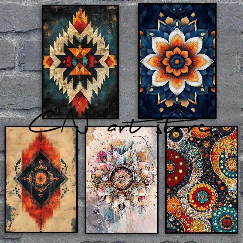 Mystical Sacred Geometry Canvas – Spiritual Wall Art Poster for Home Decor
